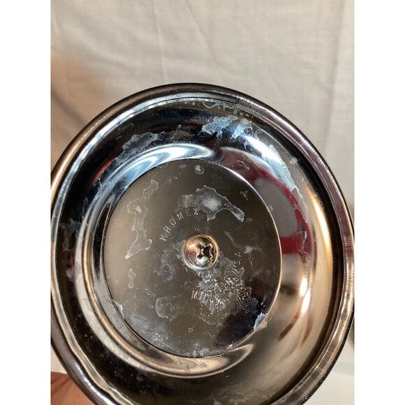 Kromex Teakwood & Metal Taper Candlestick Holders 4.5" MCM USA Vintage - Picture 7 of 14